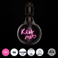 Λάμπα LED Ultra Thin Soft S Spiral Letter Filament E27 G125 KISS ME Γλόμπος 4W 340lm 360° AC 220-240V IP20 Φ12.5 x Υ18cm Ροζ με Διάφανο Γυαλί - Dimmable