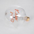 Λάμπα LED Ultra Thin Soft S Spiral Letter Filament E27 G125 KISS ME Γλόμπος 4W 340lm 360° AC 220-240V IP20 Φ12.5 x Υ18cm Ροζ με Διάφανο Γυαλί - Dimmable