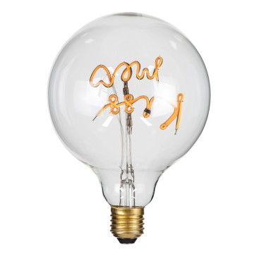 Λάμπα LED Ultra Thin Soft S Spiral Letter Filament E27 G125 KISS ME Γλόμπος 4W 340lm 360° AC 220-240V IP20 Φ12.5 x Υ18cm Ultra Θερμό Λευκό 2200K με Διάφανο Γυαλί - Dimmable