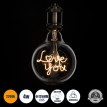 Λάμπα LED Ultra Thin Soft S Spiral Letter Filament E27 G125 LOVE YOU Γλόμπος 4W 340lm 360° AC 220-240V IP20 Φ12.5 x Υ18cm Ultra Θερμό Λευκό 2200K με Διάφανο Γυαλί - Dimmable