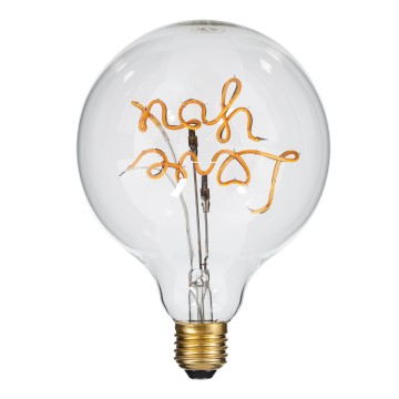Λάμπα LED Ultra Thin Soft S Spiral Letter Filament E27 G125 LOVE YOU Γλόμπος 4W 340lm 360° AC 220-240V IP20 Φ12.5 x Υ18cm Ultra Θερμό Λευκό 2200K με Διάφανο Γυαλί - Dimmable