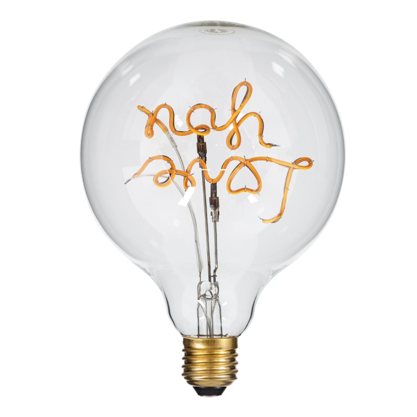 Λάμπα LED Ultra Thin Soft S Spiral Letter Filament E27 G125 LOVE YOU Γλόμπος 4W 340lm 360° AC 220-240V IP20 Φ12.5 x Υ18cm Ultra Θερμό Λευκό 2200K με Διάφανο Γυαλί - Dimmable