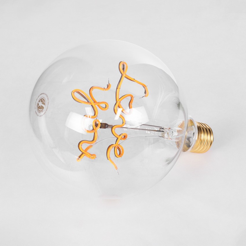 Λάμπα LED Ultra Thin Soft S Spiral Letter Filament E27 G125 LOVE YOU Γλόμπος 4W 340lm 360° AC 220-240V IP20 Φ12.5 x Υ18cm Ultra Θερμό Λευκό 2200K με Διάφανο Γυαλί - Dimmable