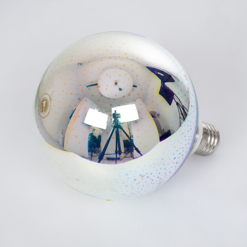 Λάμπα LED Long Filament E27 G125 Γλόμπος 3D GALAXY EFFECT Γλόμπος 3W 201lm 360° AC 220-240V IP20 Φ12.5 x Υ18cm Θερμό Λευκό 2700K με Galaxy Mirror Γυαλί - Dimmable