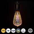 Λάμπα LED Long Filament E27 ST64 Αχλάδι 3D Galaxy Effect 3W 201lm 360° AC 220-240V IP20 Φ6.4 x Υ14cm Θερμό Λευκό 2700K με Galaxy Mirror Γυαλί - Dimmable