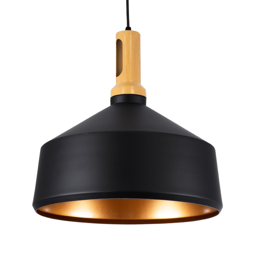 GLOBOSTAR® CALYPSO  Μοντέρνο Κρεμαστό Φωτιστικό Οροφής με Ντουί 1 x E27 AC 220-240V IP20 - Μαύρο & Μπρούτζινο - Μ36 x Π36 x Υ35cm