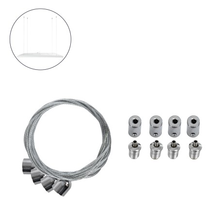GLOBOSTAR® SUSPENSION  Σύστημα Κρέμασης με 4 Ρυθμιζόμενες Ντίζες & Εξαρτήματα Ειδικό για Πάνελ 60x60cm & 120x30cm - Μ1 x Π1 x Υ80cm