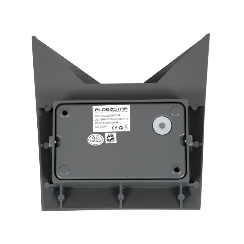 STEALTH  Φωτιστικό Τοίχου - Απλίκα Αρχιτεκτονικού Φωτισμού Εσωτερικού/Εξωτερικού Χώρου Up or Down LED 10W 1100lm 60° AC220-240V Αδιάβροχο IP65 - Σώμα Αλουμινίου & Tempered Glass - Μ17 x Π17 x Υ7.5cm - Φυσικό Λευκό 4500K - Γκρι Ανθρακί - Bridgelux Chip