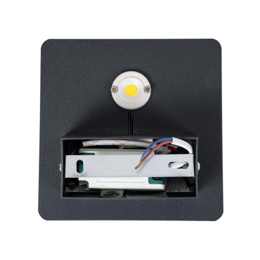 GLOBOSTAR® CUADRADO  Μοντέρνο Φωτιστικό Τοίχου - Απλίκα LED 10W 1000lm 60° AC 220-240V Αδιάβροχο IP65 Θερμό Λευκό 2700K - Bridgelux COB Chip & TÜV SÜD Driver - Μαύρο Ματ - Μ14 x Π14 x Υ4.5cm