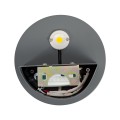 GLOBOSTAR® REDONDO  Μοντέρνο Φωτιστικό Τοίχου - Απλίκα LED 10W 1000lm 60° AC 220-240V Αδιάβροχο IP65 Θερμό Λευκό 2700K - Bridgelux COB Chip & TÜV SÜD Driver - Γκρι Ανθρακί Ματ - Μ14 x Π14 x Υ4.5cm