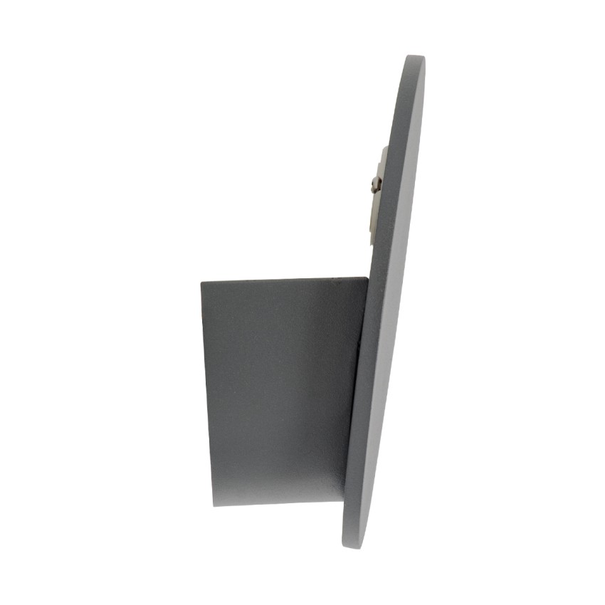 GLOBOSTAR® REDONDO  Μοντέρνο Φωτιστικό Τοίχου - Απλίκα LED 10W 1000lm 60° AC 220-240V Αδιάβροχο IP65 Θερμό Λευκό 2700K - Bridgelux COB Chip & TÜV SÜD Driver - Γκρι Ανθρακί Ματ - Μ14 x Π14 x Υ4.5cm