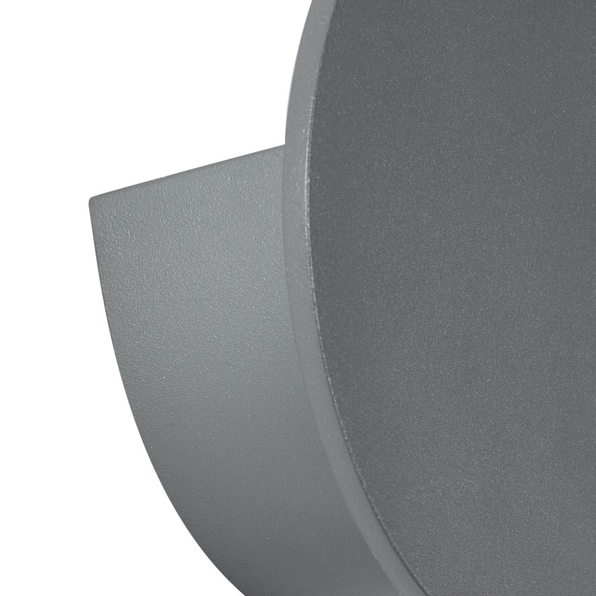 GLOBOSTAR® REDONDO  Μοντέρνο Φωτιστικό Τοίχου - Απλίκα LED 10W 1000lm 60° AC 220-240V Αδιάβροχο IP65 Θερμό Λευκό 2700K - Bridgelux COB Chip & TÜV SÜD Driver - Γκρι Ανθρακί Ματ - Μ14 x Π14 x Υ4.5cm