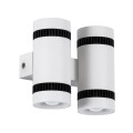 CANNONAL  Φωτιστικό Τοίχου - Απλίκα Αρχιτεκτονικού Φωτισμού Εσωτερικού Χώρου Up & Down LED 20W 2300lm 30° AC 220-240V IP20 Μ12 x Π6.5 x Υ11cm - Θερμό Λευκό 2700K - Λευκό με Μαύρο - Bridgelux Chip