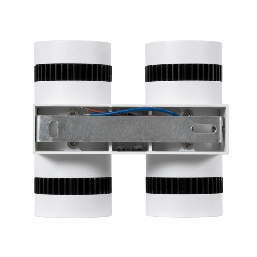 CANNONAL  Φωτιστικό Τοίχου - Απλίκα Αρχιτεκτονικού Φωτισμού Εσωτερικού Χώρου Up & Down LED 20W 2300lm 30° AC 220-240V IP20 Μ12 x Π6.5 x Υ11cm - Θερμό Λευκό 2700K - Λευκό με Μαύρο - Bridgelux Chip