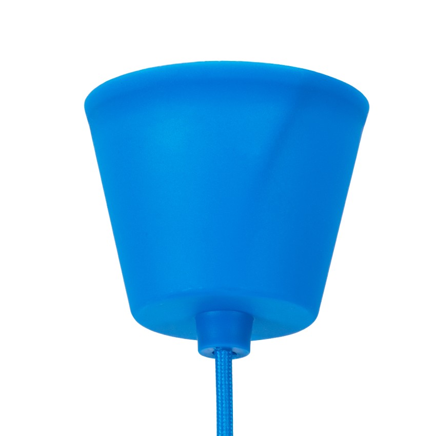 CABLITO  Μοντέρνο Κρεμαστό Φωτιστικό Οροφής Μονόφωτο 1 x E27 Μπλε Σιλικόνης Ανάρτηση με Υφασμάτινο Καλώδιο Φ4 x Υ110cm