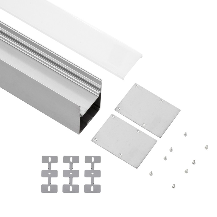 SURFACEPENDANT-PROFILE  Προφίλ Αλουμινίου - Βάση & Ψύκτρα Ταινίας LED με Λευκό Γαλακτερό Κάλυμμα - Επιφανειακή & Κρεμαστή Χρήση - Πατητό Κάλυμμα - Ασημί - 3 Μέτρα - Μ300 x Π5 x Υ7cm