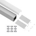 SURFACEPENDANT-PROFILE  Προφίλ Αλουμινίου - Βάση & Ψύκτρα Ταινίας LED με Λευκό Γαλακτερό Κάλυμμα - Επιφανειακή & Κρεμαστή Χρήση - Πατητό Κάλυμμα - Ασημί - 3 Μέτρα - Μ300 x Π3.5 x Υ7.4cm