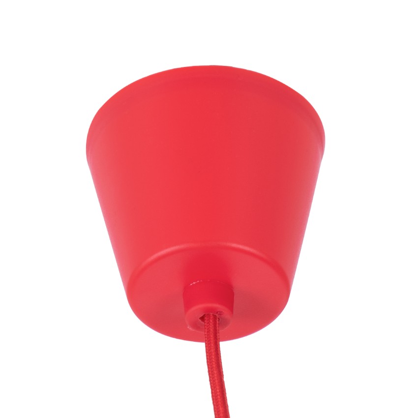 CABLITO  Μοντέρνο Κρεμαστό Φωτιστικό Οροφής Μονόφωτο 1 x E27 Κόκκινο Σιλικόνης Ανάρτηση με Υφασμάτινο Καλώδιο Φ4 x Υ110cm