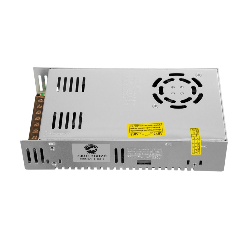 GLOBOSTAR® LUMIVOLT  Τροφοδοτικό/Μετασχηματιστής PELV 350W 70A DC 5V IP20 - AC 220-240V σε DC 5V / Ρυθμιζόμενo από DC 4V έως DC 6V - Μ21.5 x Π11.5 x Υ5cm