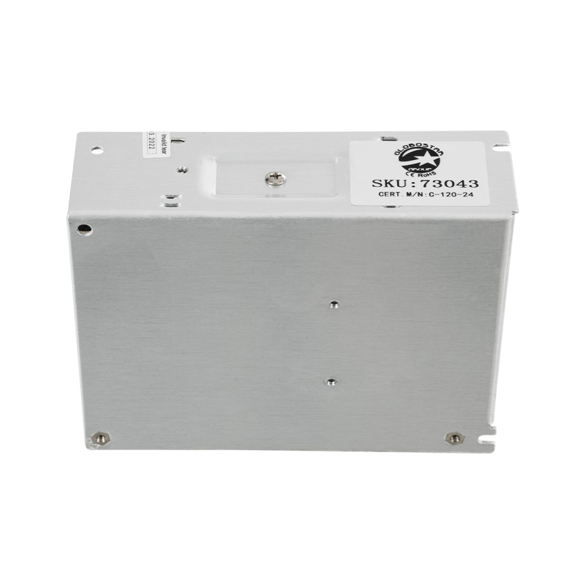 GLOBOSTAR® LUMIVOLT  Τροφοδοτικό/Μετασχηματιστής PELV 120W 5A DC 24V IP20 - AC 220-240V σε DC 24V / Ρυθμιζόμενo από DC 22.5V έως DC 25.5V - Μ13 x Π10 x Υ4cm
