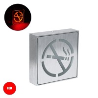 SENSATI  Φωτιστικό Τοίχου Ένδειξης NO SMOKING LED 1W AC 220-240V IP20 - Σώμα Αλουμινίου - Μ11 x Π11 x Υ3cm - Κόκκινο