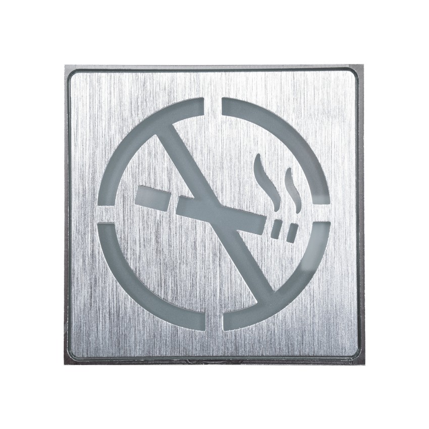 SENSATI  Φωτιστικό Τοίχου Ένδειξης NO SMOKING LED 1W AC 220-240V IP20 - Σώμα Αλουμινίου - Μ11 x Π11 x Υ3cm - Κόκκινο