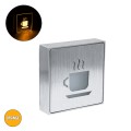 SENSATI  Φωτιστικό Τοίχου Ένδειξης HOT COFFEE LED 1W AC 220-240V IP20 - Σώμα Αλουμινίου - Μ11 x Π11 x Υ3cm - Πορτοκαλί