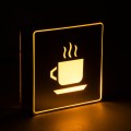 SENSATI  Φωτιστικό Τοίχου Ένδειξης HOT COFFEE LED 1W AC 220-240V IP20 - Σώμα Αλουμινίου - Μ11 x Π11 x Υ3cm - Πορτοκαλί