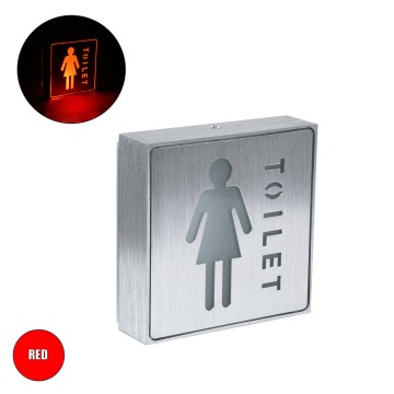 SENSATI  Φωτιστικό Τοίχου Ένδειξης TOILET WOMAN LED 1W AC 220-240V IP20 - Σώμα Αλουμινίου - Μ11 x Π11 x Υ3cm - Κόκκινο