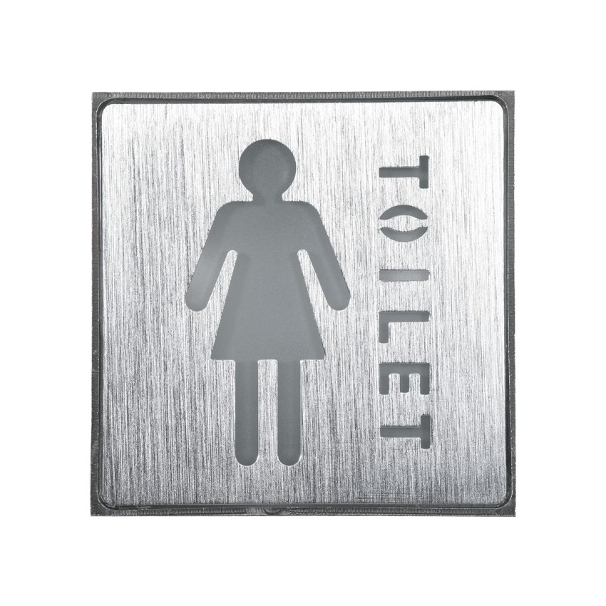 SENSATI  Φωτιστικό Τοίχου Ένδειξης TOILET WOMAN LED 1W AC 220-240V IP20 - Σώμα Αλουμινίου - Μ11 x Π11 x Υ3cm - Κόκκινο