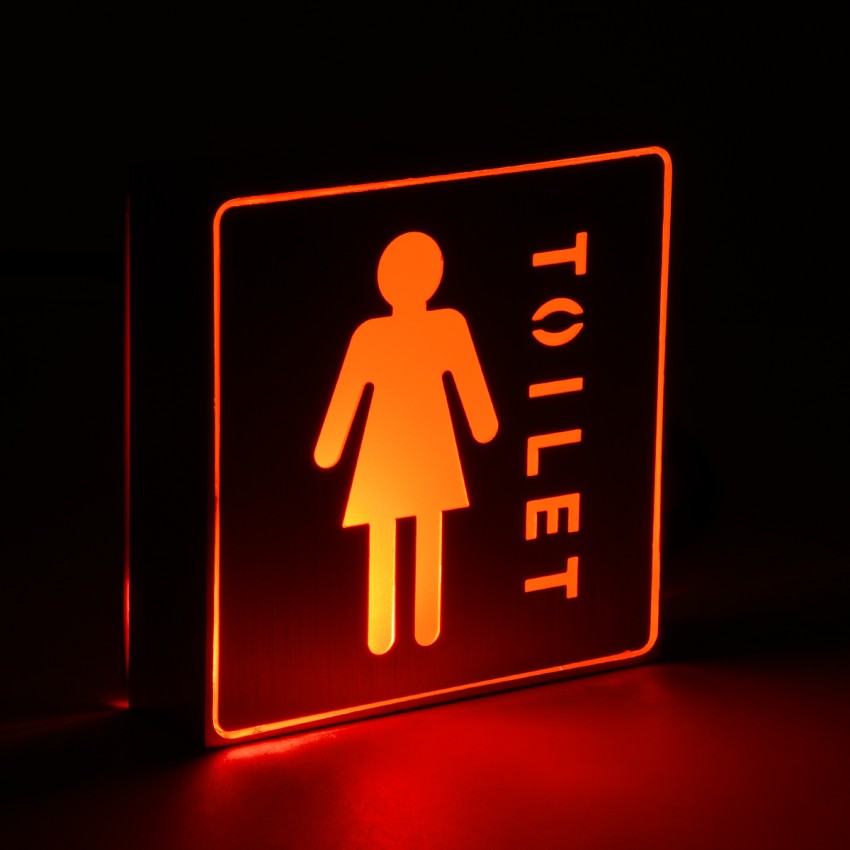 SENSATI  Φωτιστικό Τοίχου Ένδειξης TOILET WOMAN LED 1W AC 220-240V IP20 - Σώμα Αλουμινίου - Μ11 x Π11 x Υ3cm - Κόκκινο