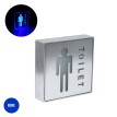SENSATI  Φωτιστικό Τοίχου Ένδειξης TOILET MAN LED 1W AC 220-240V IP20 - Σώμα Αλουμινίου - Μ11 x Π11 x Υ3cm - Μπλε