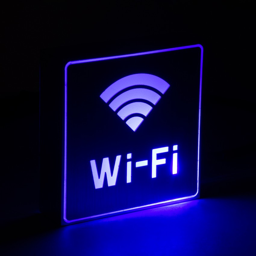 SENSATI  Φωτιστικό Τοίχου Ένδειξης Wi-Fi LED 1W AC 220-240V IP20 - Σώμα Αλουμινίου - Μ11 x Π11 x Υ3cm - Μπλε