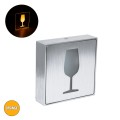 SENSATI  Φωτιστικό Τοίχου Ένδειξης GLASS OF WINE LED 1W AC 220-240V IP20 - Σώμα Αλουμινίου - Μ11 x Π11 x Υ3cm - Πορτοκαλί