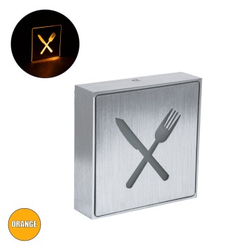 SENSATI  Φωτιστικό Τοίχου Ένδειξης RESTAURANT FORK & KNIFE LED 1W AC 220-240V IP20 - Σώμα Αλουμινίου - Μ11 x Π11 x Υ3cm - Πορτοκαλί