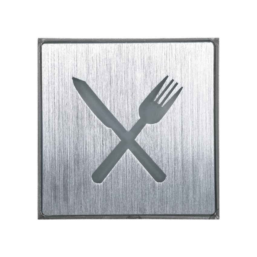 SENSATI  Φωτιστικό Τοίχου Ένδειξης RESTAURANT FORK & KNIFE LED 1W AC 220-240V IP20 - Σώμα Αλουμινίου - Μ11 x Π11 x Υ3cm - Πορτοκαλί