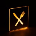 SENSATI  Φωτιστικό Τοίχου Ένδειξης RESTAURANT FORK & KNIFE LED 1W AC 220-240V IP20 - Σώμα Αλουμινίου - Μ11 x Π11 x Υ3cm - Πορτοκαλί