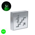SENSATI  Φωτιστικό Τοίχου Ένδειξης STAIRS UP ARROW LED 1W AC 220-240V IP20 - Σώμα Αλουμινίου - Μ11 x Π11 x Υ3cm - Πράσινο