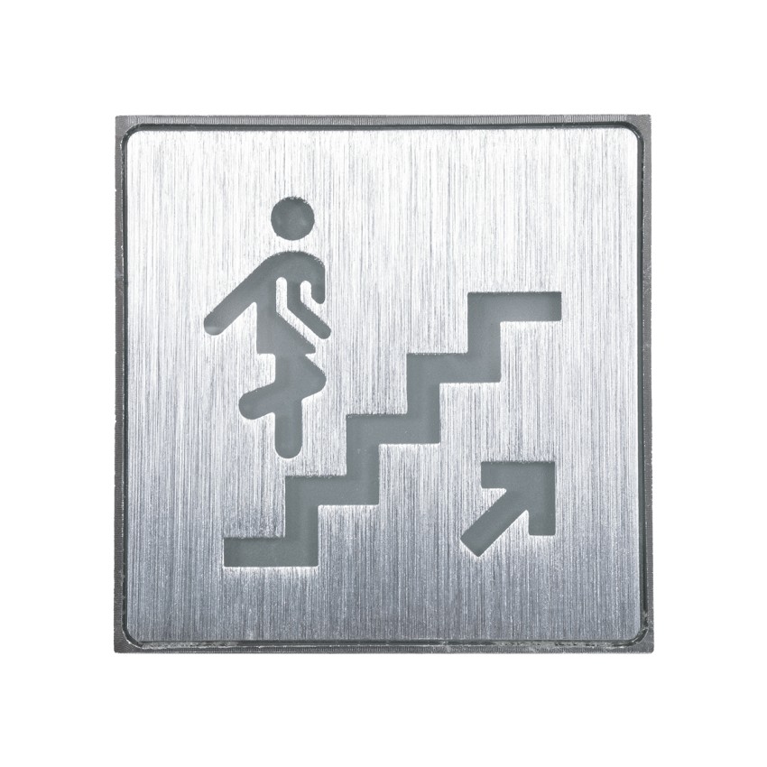 SENSATI  Φωτιστικό Τοίχου Ένδειξης STAIRS UP ARROW LED 1W AC 220-240V IP20 - Σώμα Αλουμινίου - Μ11 x Π11 x Υ3cm - Πράσινο