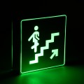 SENSATI  Φωτιστικό Τοίχου Ένδειξης STAIRS UP ARROW LED 1W AC 220-240V IP20 - Σώμα Αλουμινίου - Μ11 x Π11 x Υ3cm - Πράσινο