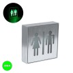 SENSATI  Φωτιστικό Τοίχου Ένδειξης WC MAN & WOMAN LED 1W AC 220-240V IP20 - Σώμα Αλουμινίου - Μ11 x Π11 x Υ3cm - Πράσινο