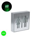 SENSATI  Φωτιστικό Τοίχου Ένδειξης WC MAN & WOMAN LED 1W AC 220-240V IP20 - Σώμα Αλουμινίου - Μ11 x Π11 x Υ3cm - Πράσινο