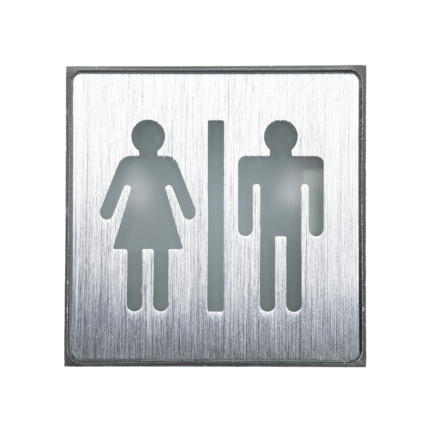 SENSATI  Φωτιστικό Τοίχου Ένδειξης WC MAN & WOMAN LED 1W AC 220-240V IP20 - Σώμα Αλουμινίου - Μ11 x Π11 x Υ3cm - Πράσινο