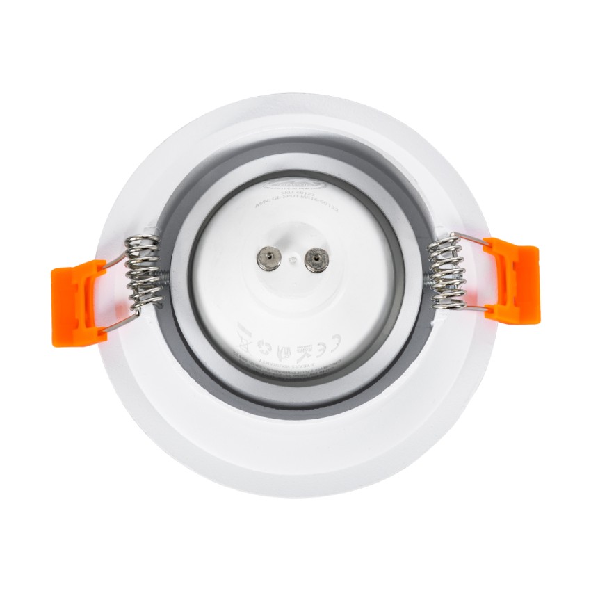 ALPHA  Χωνευτό Κινούμενο Στρόγγυλο Σποτ Οροφής για Λάμπα MR16/GU10 - IP20 - Χυτό Αλουμίνιο - Φ9.4 x Υ4.2cm - Λευκό