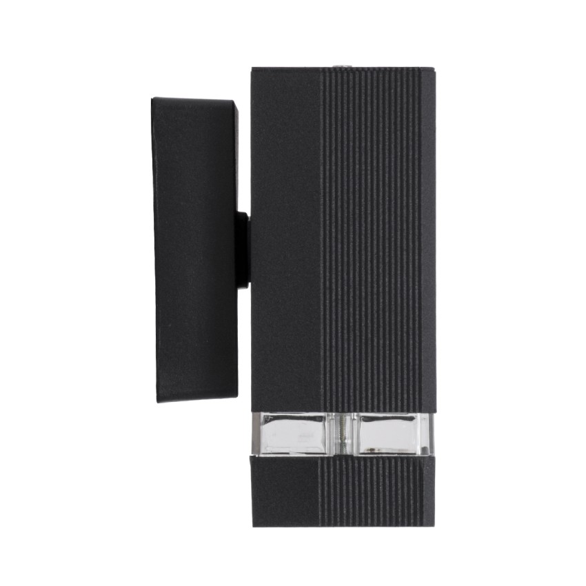 GLOBOSTAR® QUATRO  Μοντέρνο Φωτιστικό Τοίχου - Απλίκα με Ντουί 1 x GU10 AC 220-240V Αδιάβροχο IP65 - Μαύρο Ματ - Μ11 x Π10 x Υ16.5cm