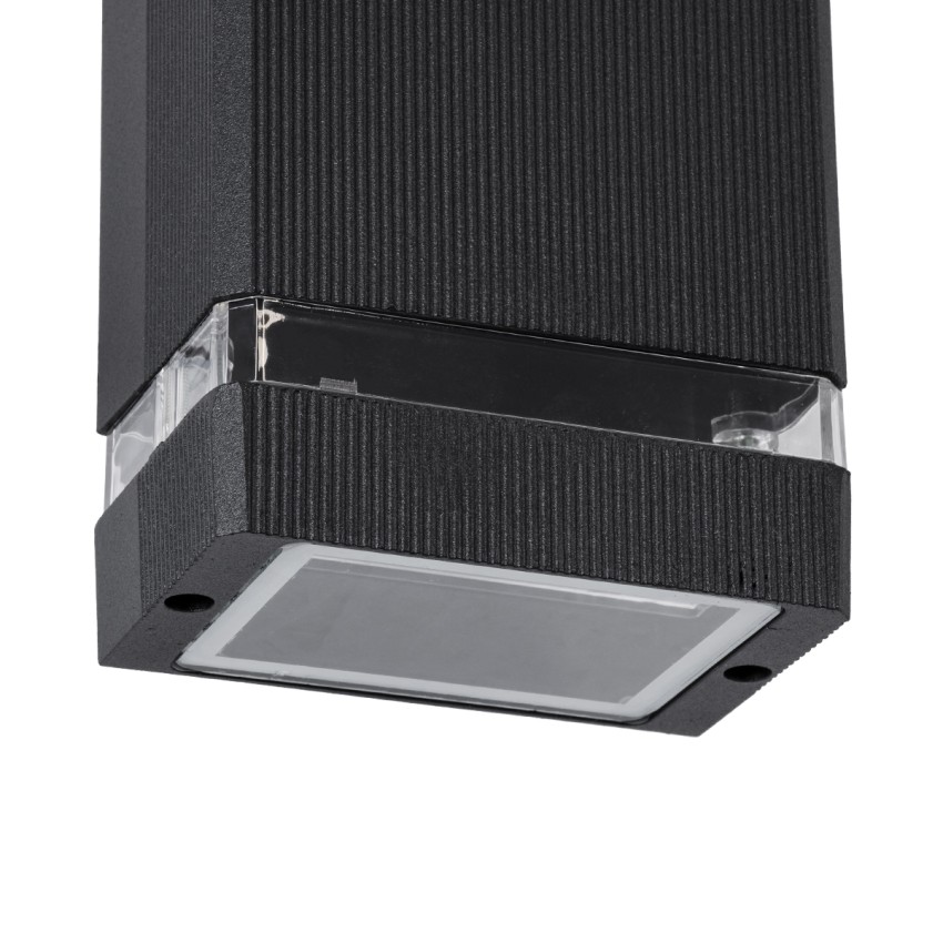 GLOBOSTAR® QUATRO  Μοντέρνο Φωτιστικό Τοίχου - Απλίκα με Ντουί 1 x GU10 AC 220-240V Αδιάβροχο IP65 - Μαύρο Ματ - Μ11 x Π10 x Υ16.5cm