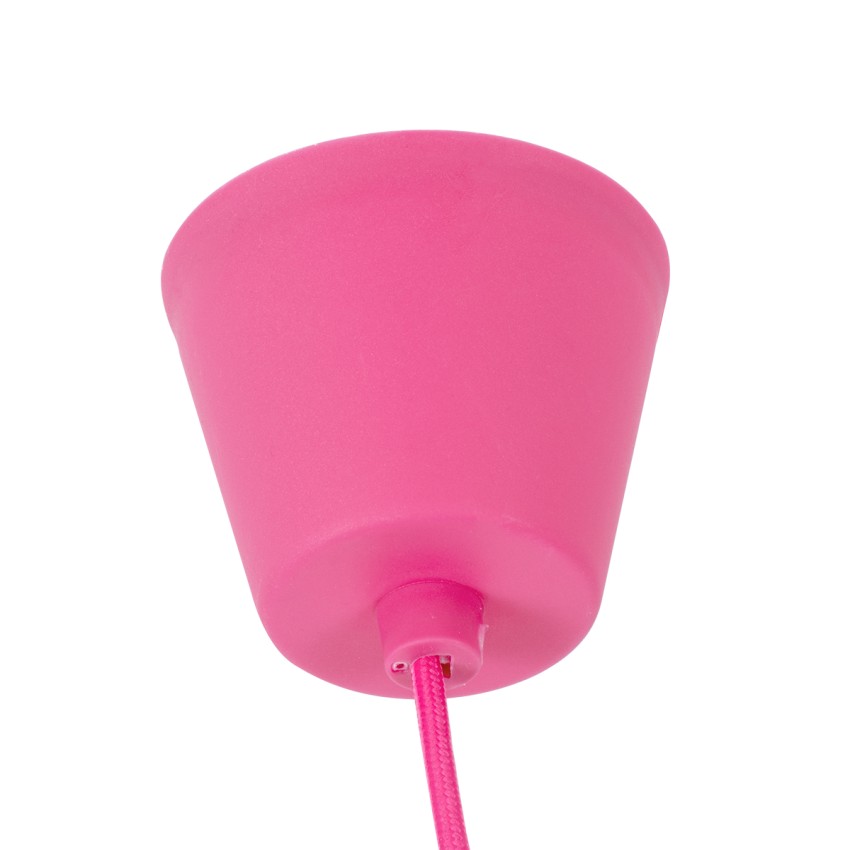 CABLITO  Μοντέρνο Κρεμαστό Φωτιστικό Οροφής Μονόφωτο 1 x E27 Φούξια Σιλικόνης Ανάρτηση με Υφασμάτινο Καλώδιο Φ4 x Υ110cm