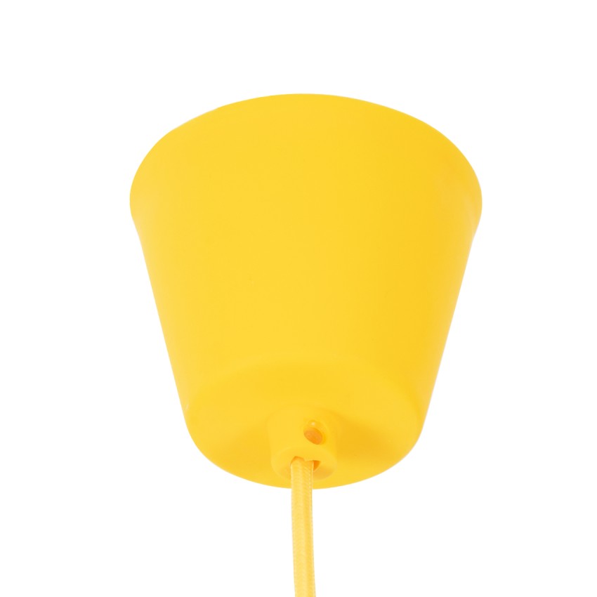 CABLITO  Μοντέρνο Κρεμαστό Φωτιστικό Οροφής Μονόφωτο 1 x E27 Κίτρινο Σιλικόνης Ανάρτηση με Υφασμάτινο Καλώδιο Φ4 x Υ110cm