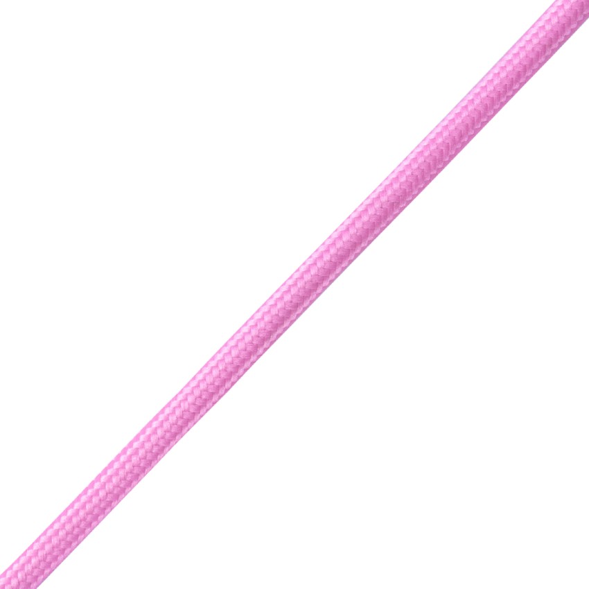 CABLITO  Μοντέρνο Κρεμαστό Φωτιστικό Οροφής Μονόφωτο 1 x E27 Ροζ Σιλικόνης Ανάρτηση με Υφασμάτινο Καλώδιο Φ4 x Υ110cm