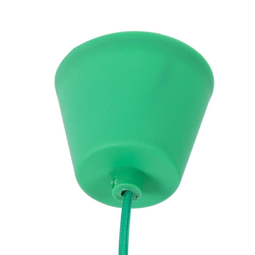 CABLITO  Μοντέρνο Κρεμαστό Φωτιστικό Οροφής Μονόφωτο 1 x E27 Πράσινο Σιλικόνης Ανάρτηση με Υφασμάτινο Καλώδιο Φ4 x Υ110cm